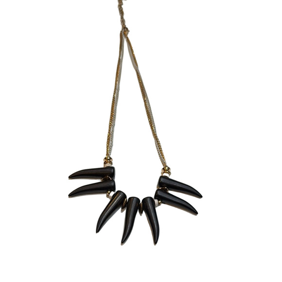 Aldo Wolf Claw Gold and Black Pendant Necklace - Picture 1 of 7